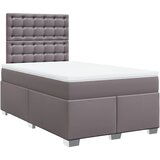 vidaXL Box spring postelja z vzmetnico siva 120x200 cm umetno usnje, (21306557) | Shoptok.si