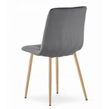  Stolica LIBRA - Tamno Sivi Baršun / Drvene Noge x 4 | shoptok.hr