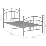  Posteljni okvir siv kovinski 90x200 cm, (20647583) | Shoptok.si