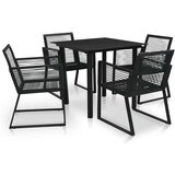  5-dijelni vrtni blagovaonski set od PVC ratana crni | shoptok.hr