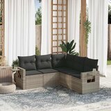 Maison Chic Seti vrtnega pohištva - Vrtna garnitura - Vrtni pohištvo set 5-delna z blazinami siv poli ratan, (21816459) | Shoptok.si
