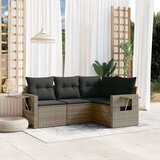 vidaXL 4-dijelni set vrtnih sofa od poliratana s jastucima sivi | shoptok.hr