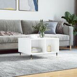 vidaXL Klubska mizica visok sijaj bela 60x50x36,5 cm inženirski les | Shoptok.si