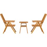 vidaXL Bistro set za vrt 3 pcs Smeđa Masivno bagremovo drvo | shoptok.hr