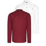 Dewberry DOUBLE SET G783 JUDGE COLLAR SHIRT-WHITE-BURGUNDY | shoptok.hr