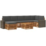 vidaXL Zunanja garnitura za sedenje 8 pcs Naravna in antracitna, (5000282487) | Shoptok.si