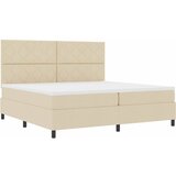  Krevet s opruga kutije s LED trakama Krema 200 x 200 cm tkanina | shoptok.hr