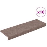 Prostirke za stepenice samoljepljive 10 kom 65x21x4 cm svijetlosmeđa pravokutni rub | shoptok.hr