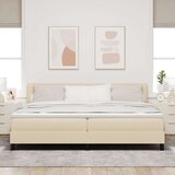  Postelja boxspring z vzmetnico krema 200 x 200 cm blago, (5000125954) | Shoptok.si