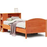 vidaXL Knjižna postelja brez vzmetnice vošč. rjava 75x190 cm borovina | Shoptok.si