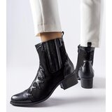 Gemre Black low block heel cowboy boots Henriette | Shoptok.si
