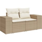 vidaXL 12-delni vrtni sofa set z blazinami bež poli ratan akacijeva, 3-delni vrtni jedilni set z blazinami bež poli ratan akacijeva | Shoptok.si