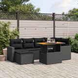 vidaXL 7-dijelni set vrtnih sofa od poliratana s jastucima crni | shoptok.hr