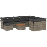 Maison Chic Seti vrtnega pohištva - Vrtna garnitura - Vrtni pohištvo set 11-delna z blazinami siv poli ratan, (21810320) | Shoptok.si