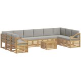  Set vanjskih sofa 11 kom. Bijela i svjetlosiva Poliester | shoptok.hr