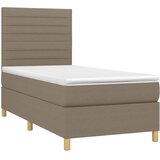  Krevet s oprugama i madracem smeđesivi 100 x 200 cm od tkanine | shoptok.hr