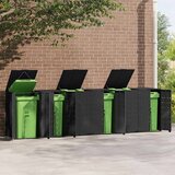  Spremište za 6 kante za otpad crno 414x79x117 cm čelično | shoptok.hr