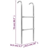  Ljestve za trampolin s 2 prečke čelične srebrne 72 cm (pogodno za visinu od 65 cm) | Eponuda.com