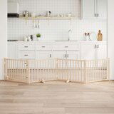 vidaXL Ograda za pse z vrati zložljiva 4 paneli 320 cm trden les jelke | Shoptok.si