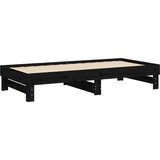  Dnevni ležaj na izvlačenje crni 2x(90x190) cm masivna borovina | shoptok.hr
