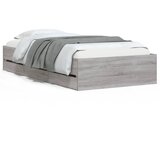 vidaXL Posteljni okvir s predali siva sonoma 90x190 cm inženirski les, (20951665) Cene