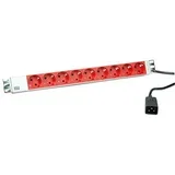 333.936 power extension 2 m 9 AC outlet(s) Indoor Grey, Red
