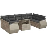 vidaXL 10-dijelni set vrtnih sofa poliratan s jastucima svijetlosivi | shoptok.hr