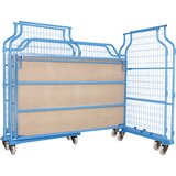eurokraft pro univerzalni voziček Corlette® z mrežo, tip 2000, svetlo modre barve, VxŠxG 1850 x 2000 x 1150 mm | Shoptok.si