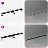 Tuš kanal 2-u-1 sa 360° sifonom Crna 90 cm Nehrđajući čelik 304 | shoptok.hr