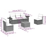  6-dijelni set vrtnih sofa s jastucima crni od poliratana | shoptok.hr