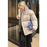 Madmext Gray Basic Oversize Women's Down Jacket Cene