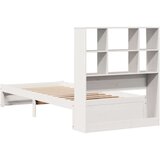 vidaXL Krevet s regalom za knjige bez madraca bijeli 90x190cm borovina | shoptok.hr