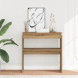 Maison Chic konzolna miza - miza ob steni artisan hrast 80x30x80 cm inženirski les, (21786173) | Shoptok.si
