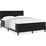 vidaXL Postelja s pomičnim podjemom in črno vzmetnico 140x190 cm iz umetnega usnja | Shoptok.si