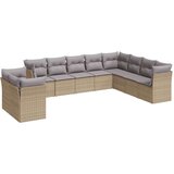  10-dijelni set vrtnih sofa s jastucima bež od poliratana | shoptok.hr