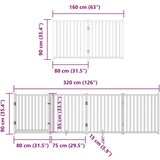 vidaXL Vrata za pse s vratašcima 8 panela sklopiva 640 cm drvo topole | shoptok.hr