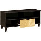 TV omarica Črna in zlata 100 x 33 x 46 cm trden mangov les, (5000064691) | Shoptok.si