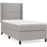  Okvir kreveta s oprugama i madrac svjetlosivi 90x200cm tkanina | shoptok.hr