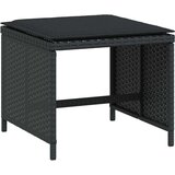 vidaXL Vrtni stolci s jastucima 4 kom crni 40x40x35 cm od poliratana | shoptok.hr