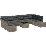 vidaXL 10 komadni set vrtnih sofa s jastučićima, crni poli ratan | shoptok.hr