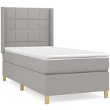 Box spring krevet s madracem svjetlosivi 90x190 cm od tkanine | shoptok.hr