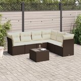  7-dijelni set vrtnih sofa od poliratana s jastucima smeđi | shoptok.hr