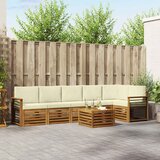  Set vanjskih sofa 7 kom. Prirodna i krem Poliester | shoptok.hr