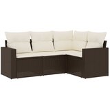  4-dijelni set vrtnih sofa od poliratana s jastucima smeđi | shoptok.hr