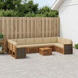  Set vanjskih sofa s jastukom 8 pcs Prirodna | Eponuda.ba
