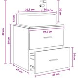  Umivaonik s policom Betonska siva 49,5 x 41 x 63 cm | shoptok.hr
