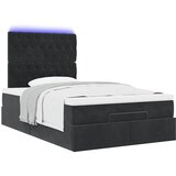  Otomanski okvir kreveta s madracima crni 120x190 cm baršunasti | shoptok.hr