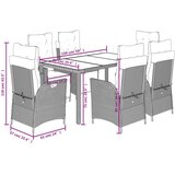  7-dijelni vrtni blagovaonski set sivi od poliratana | shoptok.hr