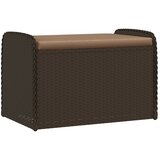  The Living Store Klop z blazino rjava 80x51x52 cm poli ratan - Klop S Prostorom Za Shranjevanje, (21447696) | Shoptok.si