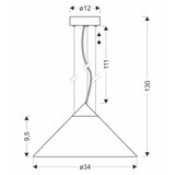  visilica na kablu presto 1xGX53/10W/230V prečnik 34 cm zlatna/zadimljena siva | Eponuda.com